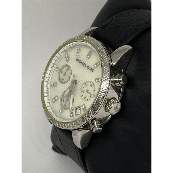 Michael Kors Ritz MK5020 Women's Black Leather Analog Dial Quartz Watch EY118 - Picture 4 of 12